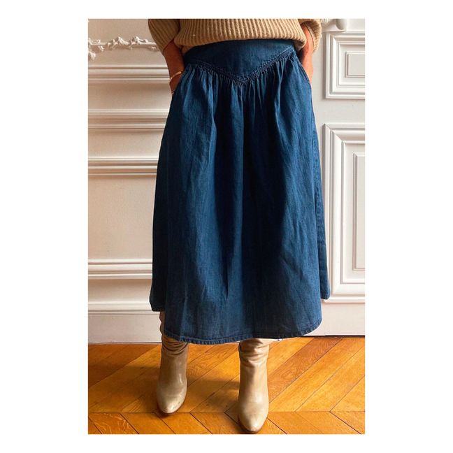 Mylene Chambray Midi Skirt - Women’s Collection | Denim blue
