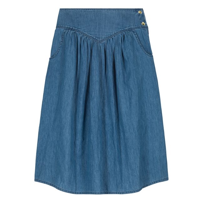 Mylene Chambray Midi Skirt - Women’s Collection | Denim blue