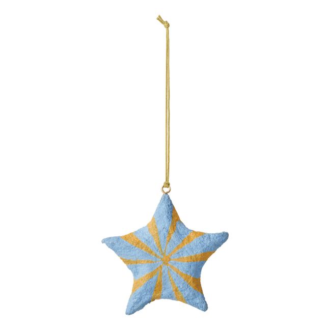 Paper mache Christmas star decoration | Light Blue