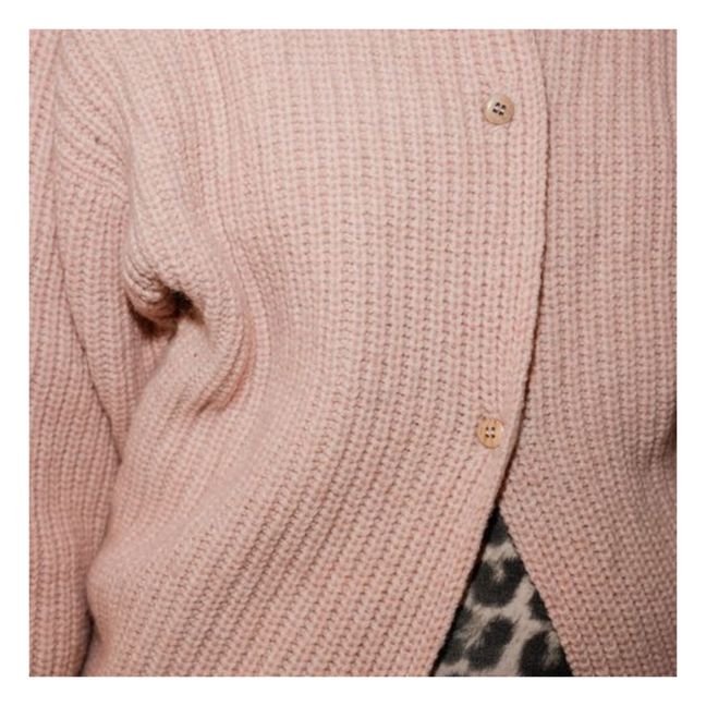 Mea Recycled Wool Cardigan | Pale pink
