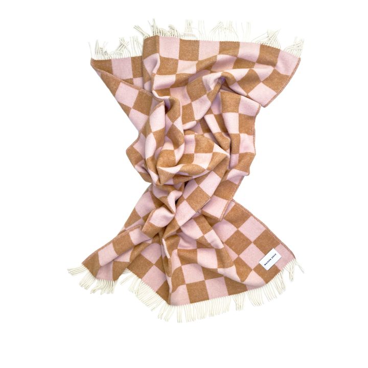 Plaid en laine Damier | Terracotta- Product image n°2