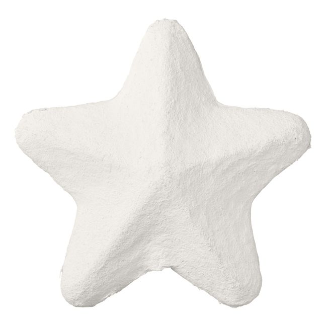 Pointe de sapin étoile en papier mâché | Blanc