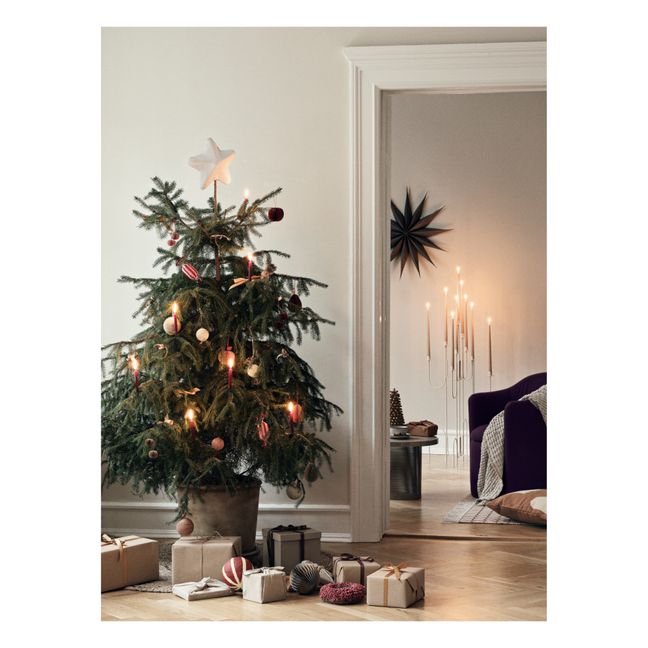 Papier-mâché Christmas tree star | White