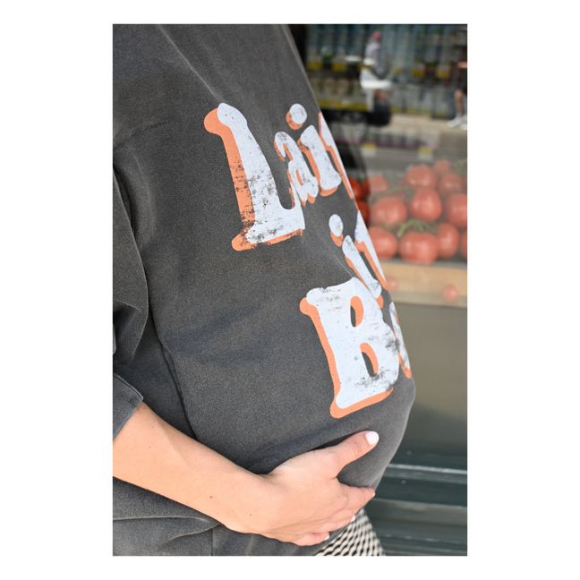 ASOS DESIGN Maternity - Mama - Sweat-shirt d'allaitement avec bouton sur le  côté et slogan - Noir