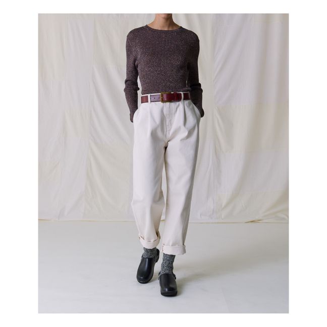 Maglione sottile metallico Mela | Prugna