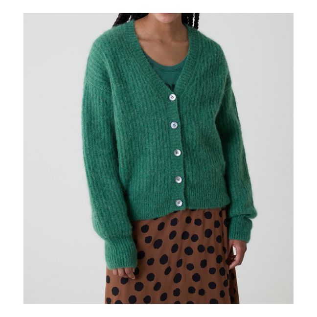 Cárdigan Manou de alpaca y mohair Kid | Verde