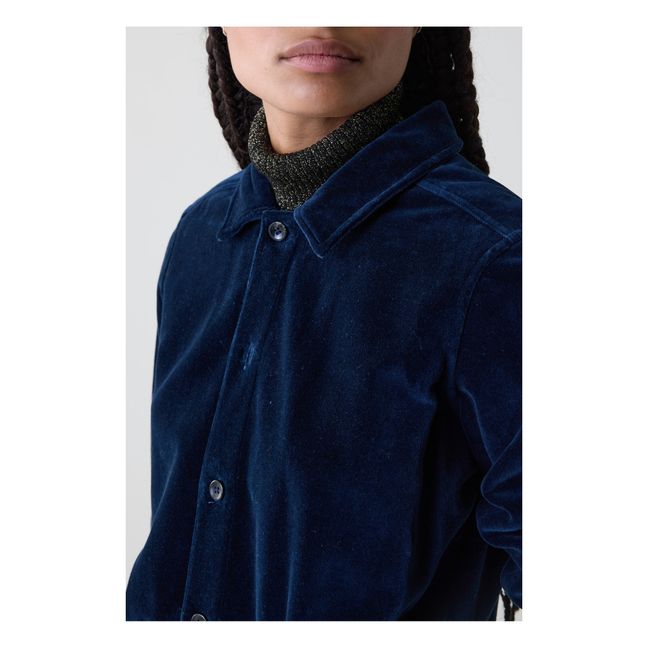 Combinaison Orelie Velours Coton Bio | Bleu nuit