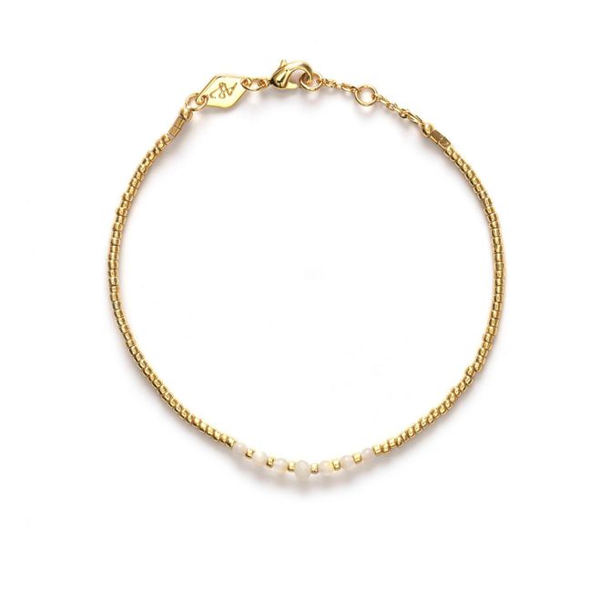 Bead & Gem bracelet | Gold