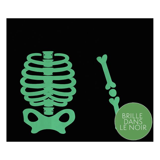 Pyjama Coton Bio Squelette Phosphorescent | Noir