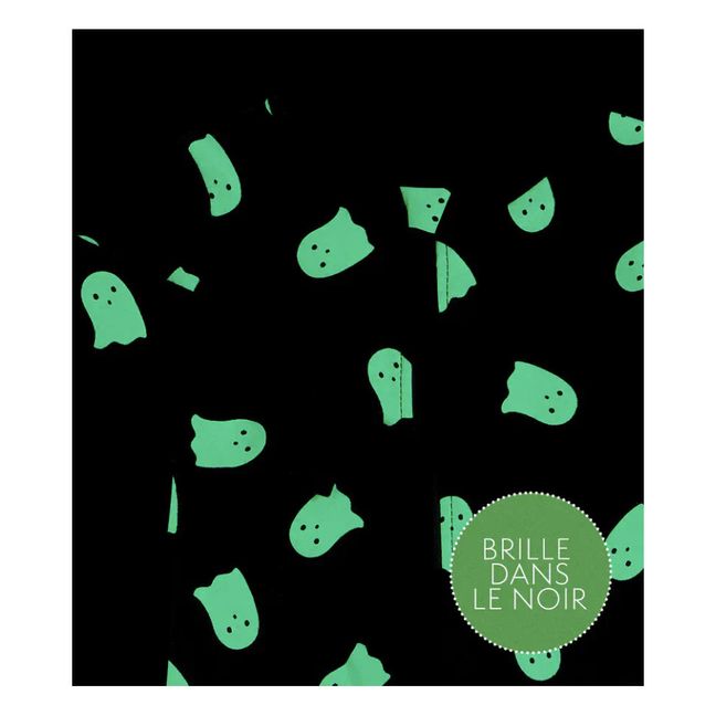 Pyjama Une Pièce Coton Bio Fantôme Phosphorescent | Noir