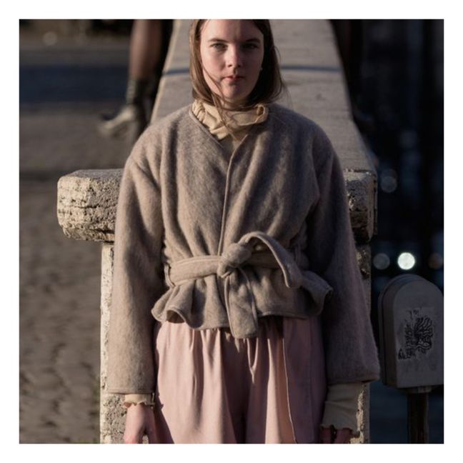 Capas Wool Belted Jacket | Taupe grey