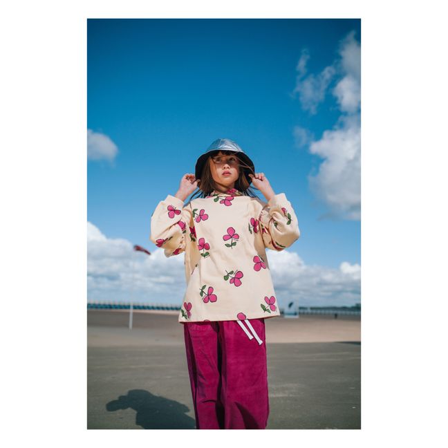 Hoodie Daily Flower | Cremefarben