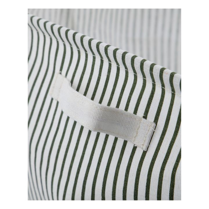 Cesto portaoggetti a righe | Verde- Immagine del prodotto n°1