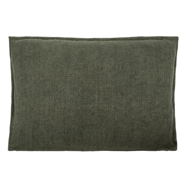 Housse de coussin Haku en lin  | Vert foncé