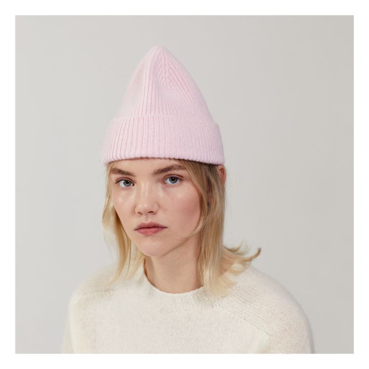 Cappello in lana e angora | Rosa incarnato- Immagine del prodotto n°0