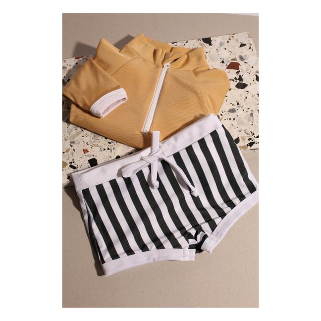 Boxer de Bain Anti-UV Gouverneur Rayé | Noir