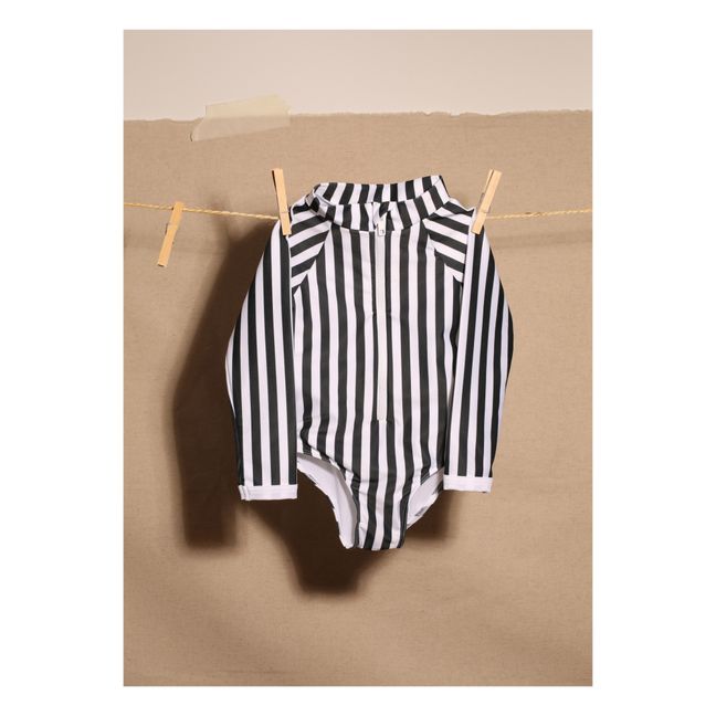 Maillot 1 Pièce Anti-UV Palombaggia Rayé | Noir