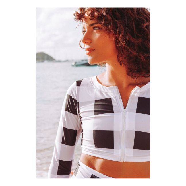 T-shirt Court Anti-UV Giulia Vichy | Schwarz