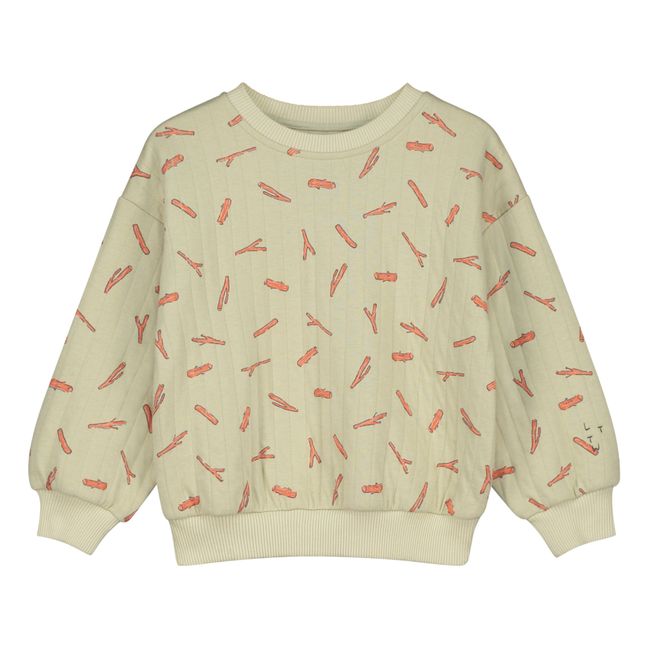 Sweat Coton Bio Matelassé Leo | Beige