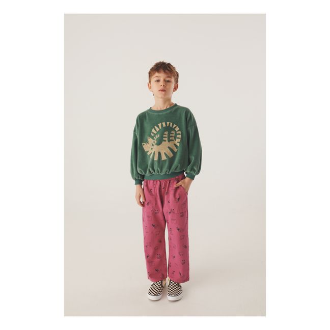 Sudadera de terciopelo de algodón orgánico Ollie | Verde Jade