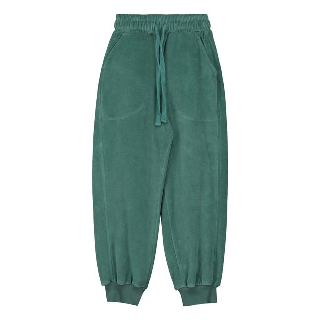 Jogger Coton Bio Velours Ollie | Vert Jade