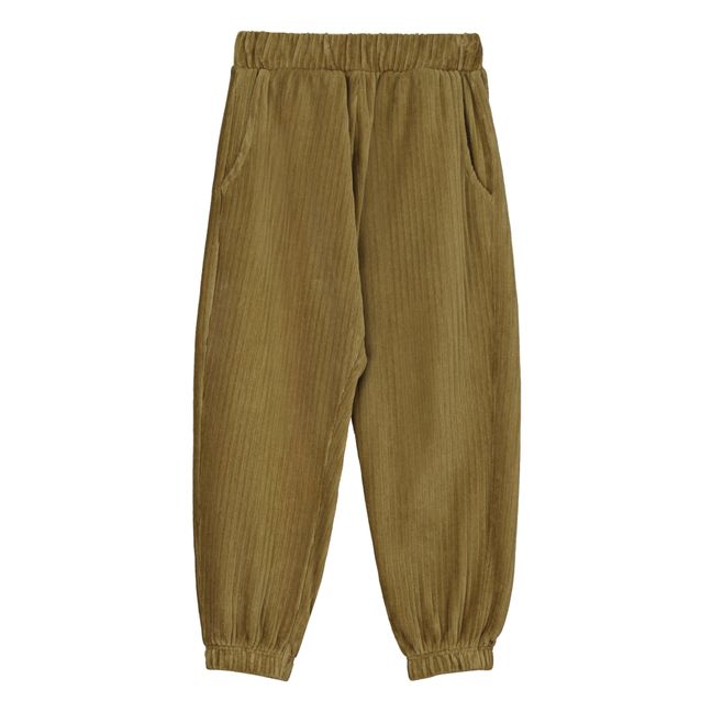 Jogger Coton Bio Velours Côtelé Greta | Olive