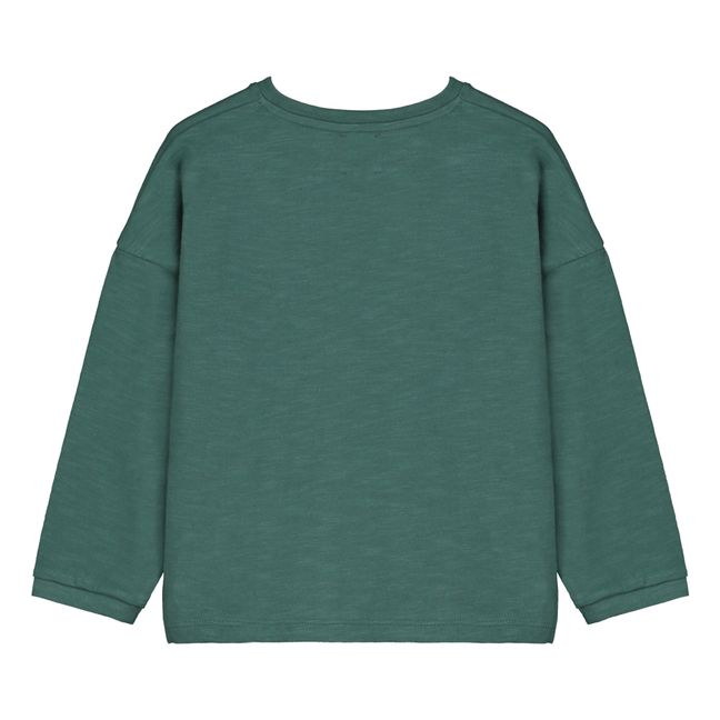 T-Shirt aus Bio-Baumwolle Jersey Flammé LTTW | Jadegrün