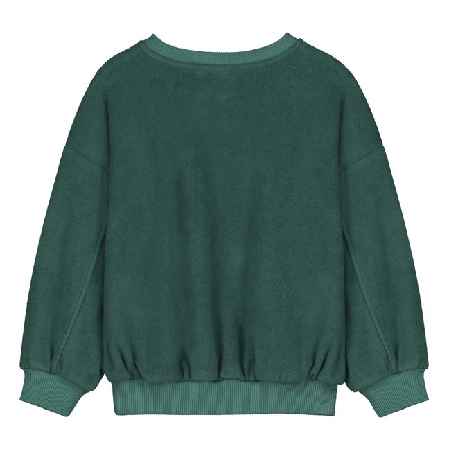 Fleece-Sweatshirt aus Bio-Baumwolle LTTW | Jadegrün