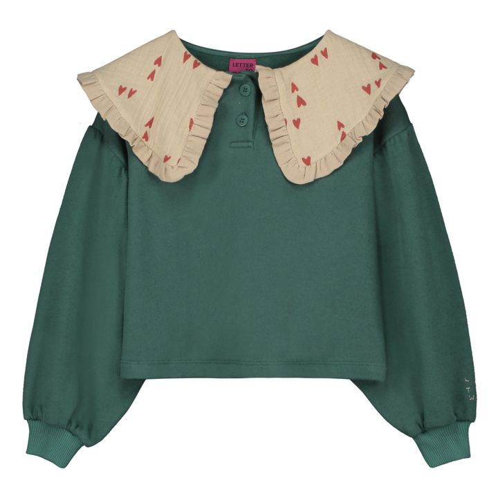 Sweatshirt aus Bio-Baumwolle mit Kragen Ella | Jadegrün- Produktbild Nr. 0