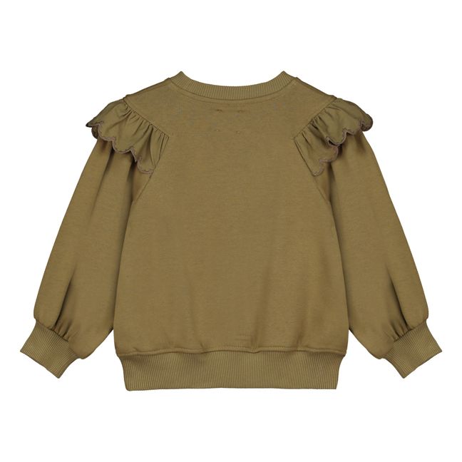 Sweatshirt aus Bio-Baumwolle Colerette Candy | Olive