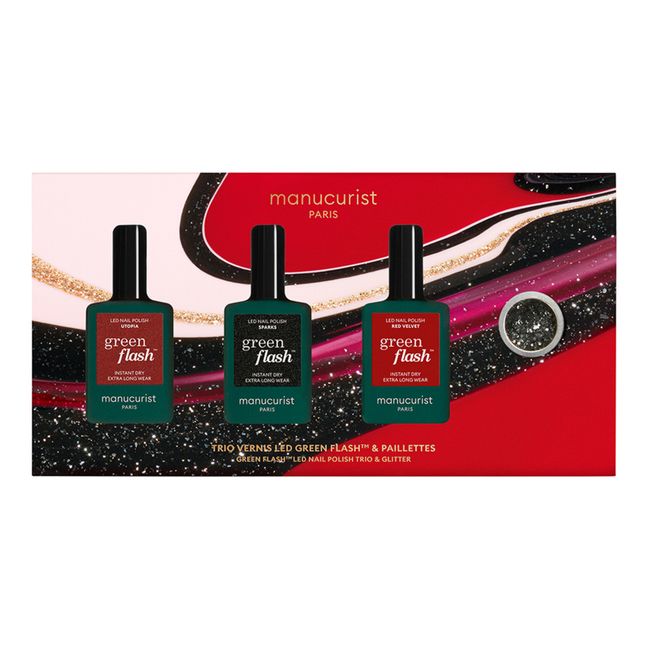Holidays Green Flash Semi-Permanent Collection Set - Utopia, Red Velvet & Sparks