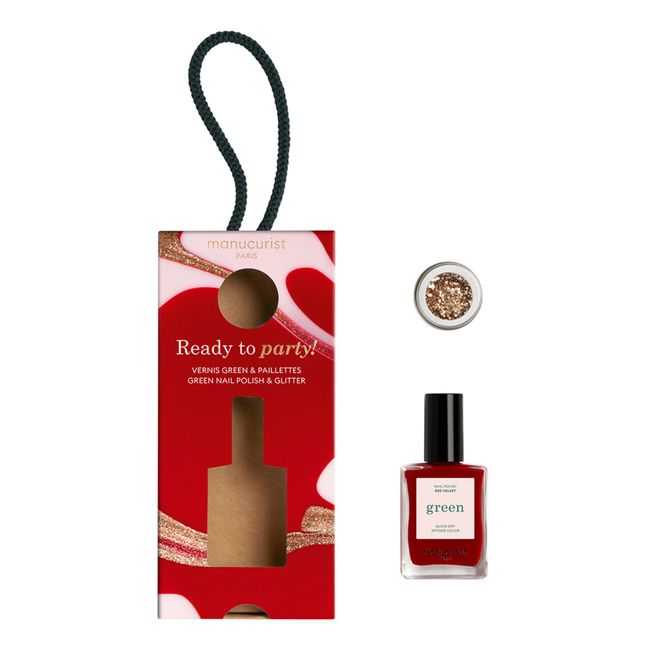 Coffret vernis à ongles Green Red Velvet & Ornement Doré
