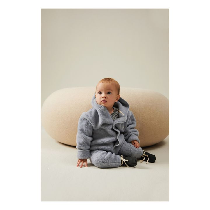 Baby Hooded Jumpsuit | Grey blue- Product image n°1