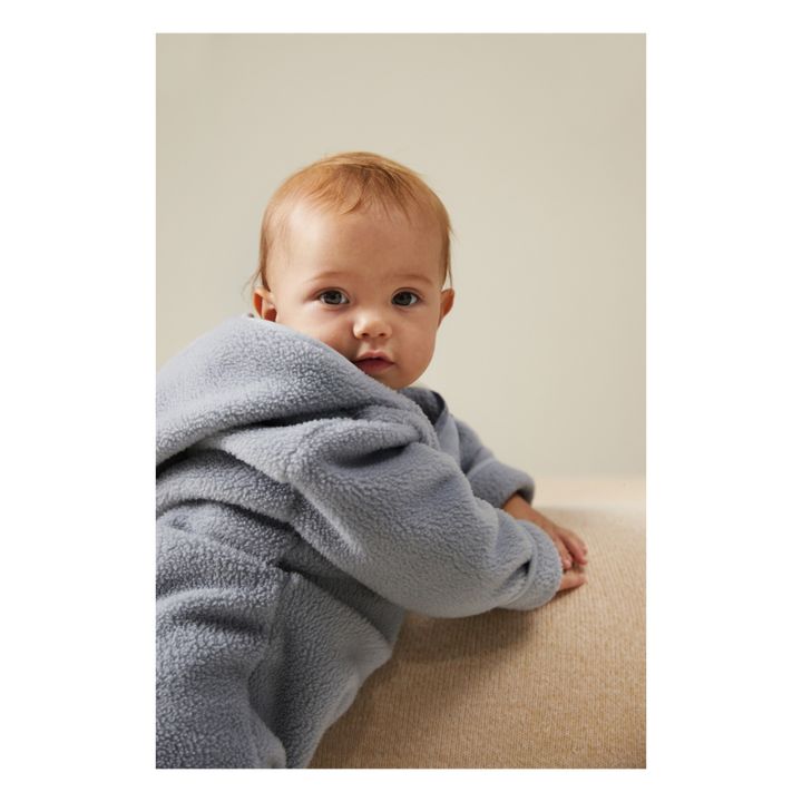 Baby Hooded Jumpsuit | Grey blue- Product image n°3