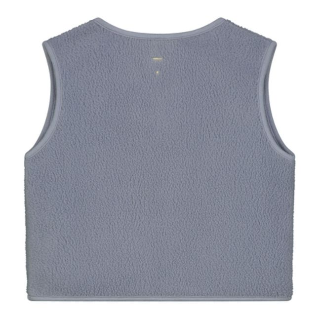 Teddy sleeveless cardigan | Grey blue