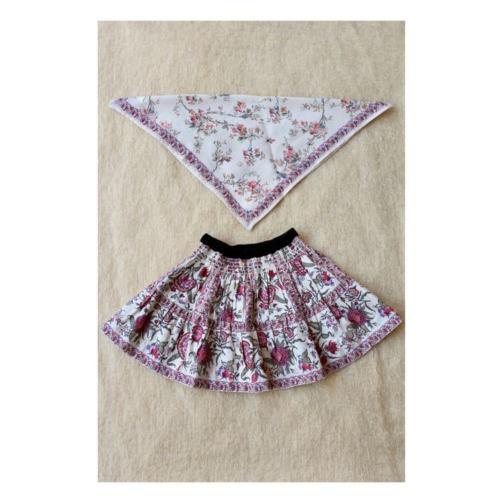 Gonna + Foulard Floreale | Ecru- Immagine del prodotto n°0