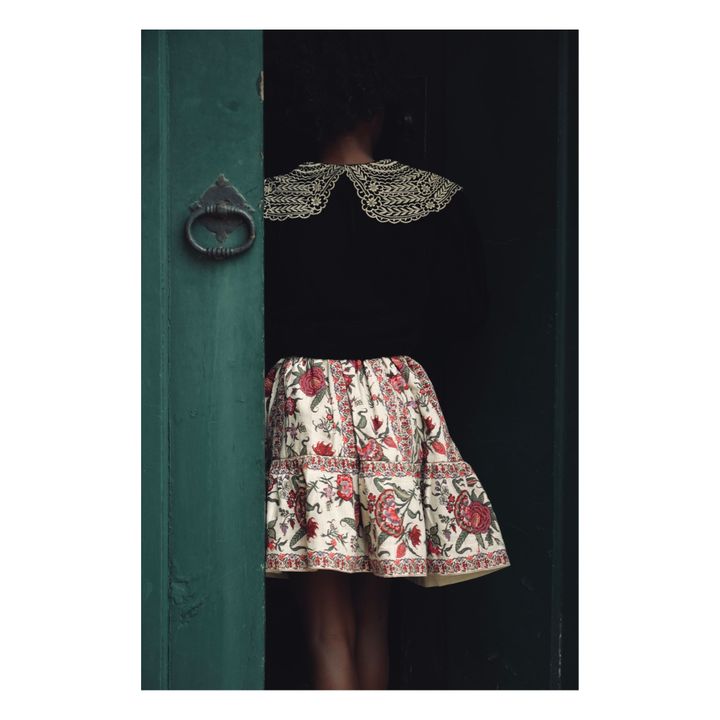 Jupe + Foulard Fleuris | Ecru- Image produit n°3