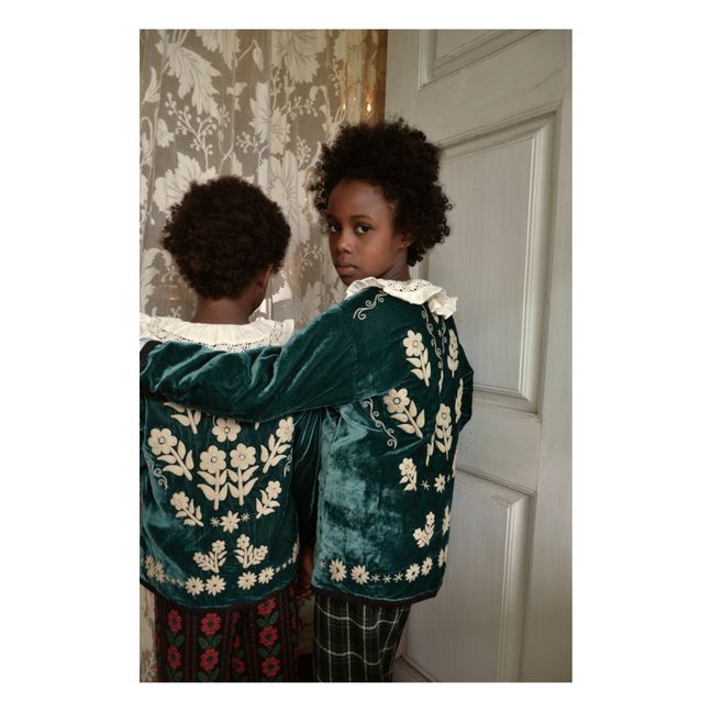 Veste Velours Brodée | Vert