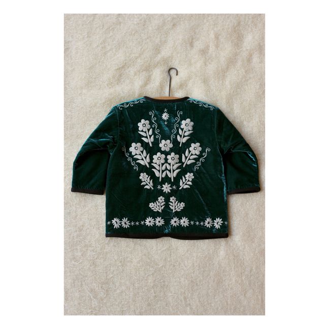 Veste Velours Brodée | Vert