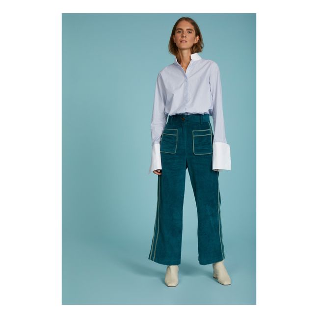 Pantaloni a coste Niza | Blu anatra