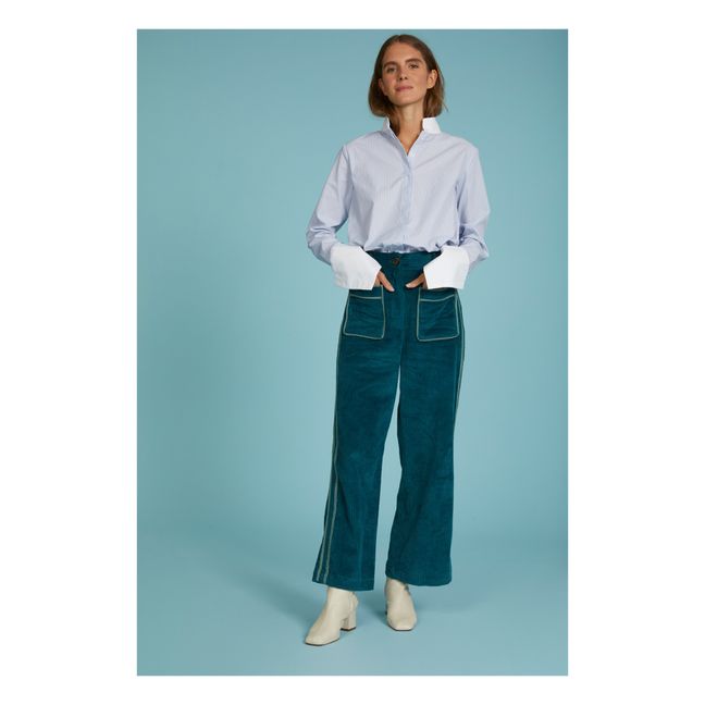 Pantaloni a coste Niza | Blu anatra