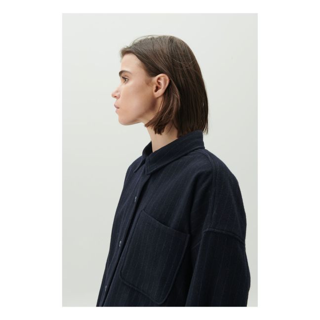 Sur-Chemise Alicante Rayures Laine | Navy