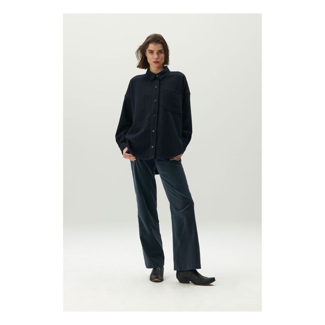 Sur-Chemise Alicante Rayures Laine | Navy