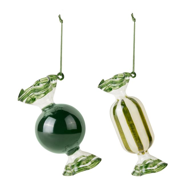 Décoration de Noël bonbon en verre | Vert foncé