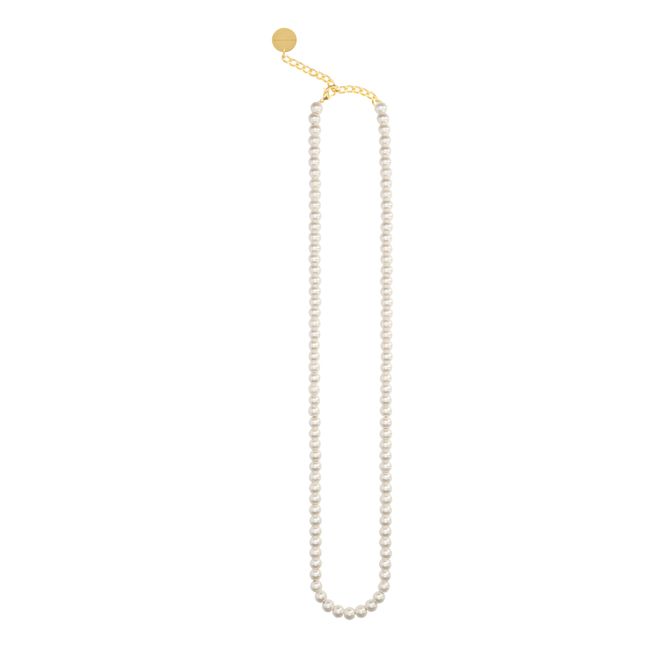 Long pearl necklace | White