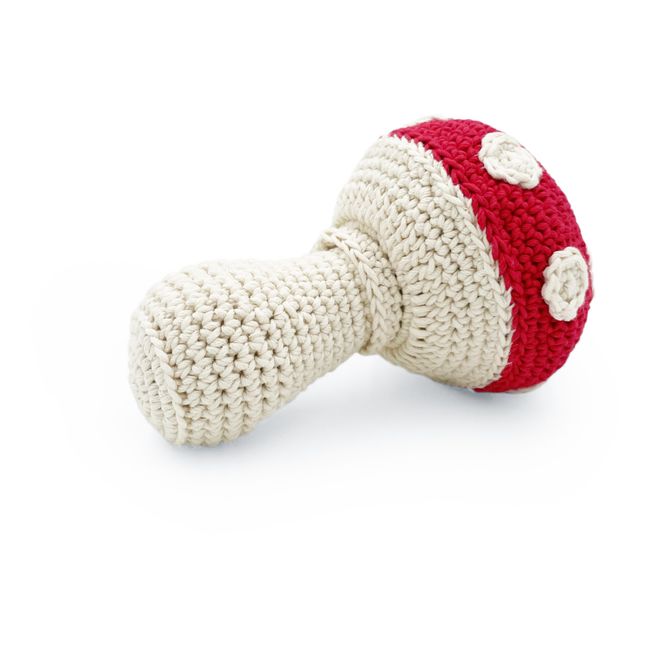 Crochet mushroom rattle | Red