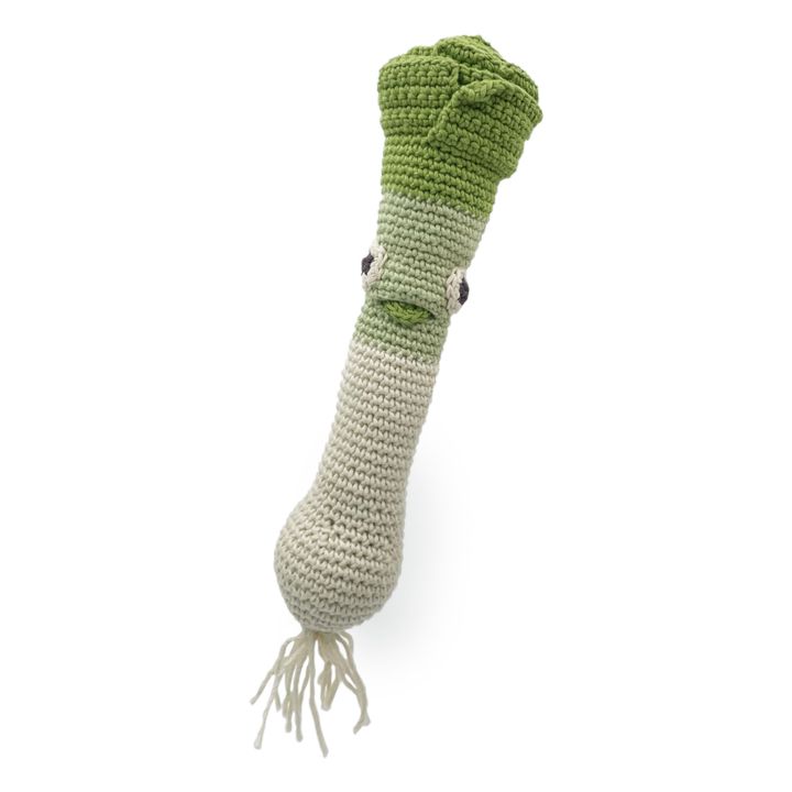 Crochet leek rattle | Green- Product image n°0