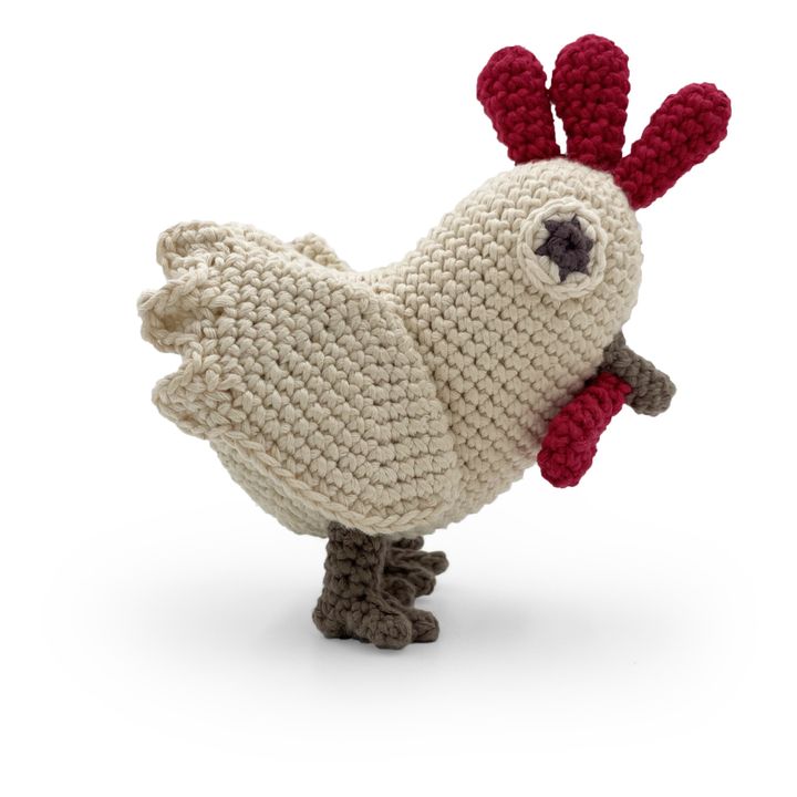 Anouk the crochet hen rattle | Blanc/Écru- Product image n°3