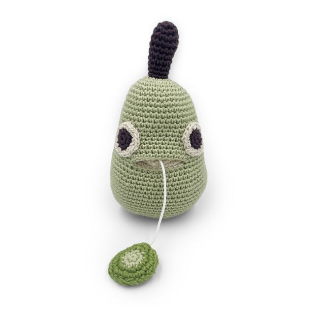 Crochet pear music box | Green