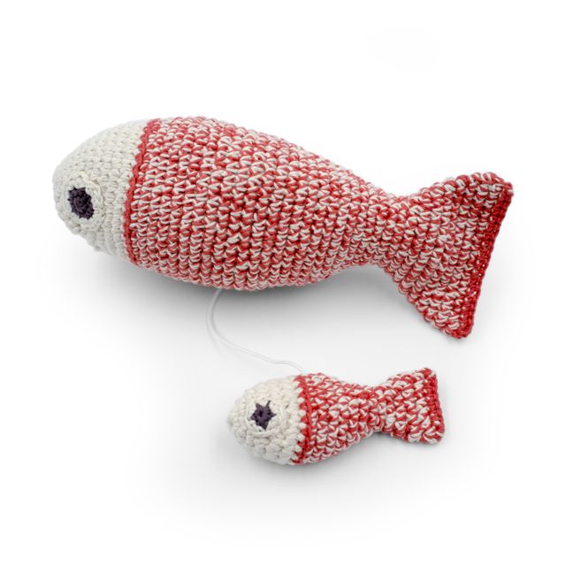 Crochet fish music box | Red